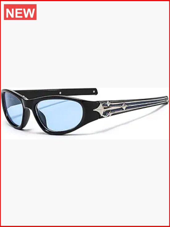 Y2K Wrap Around Sunglasses UV400 Protection Punk Sport Shades main image 4